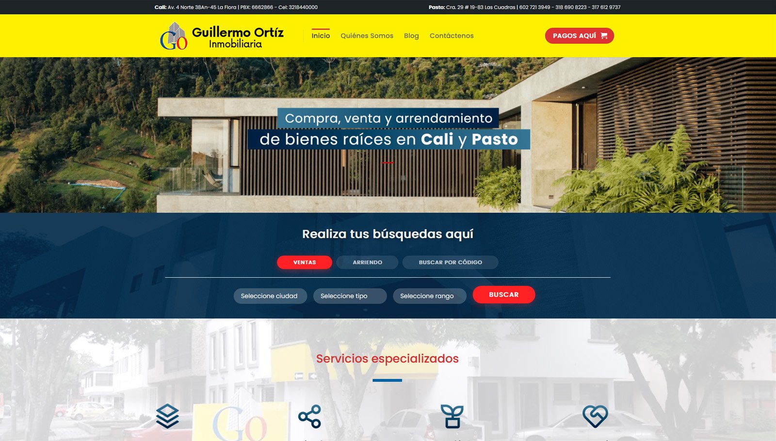 Proyecto Guillermo Ortiz Inmobiliaria desarrollado por Leo Romero
